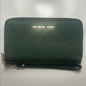 Michael Kors Dark Green Wristlet